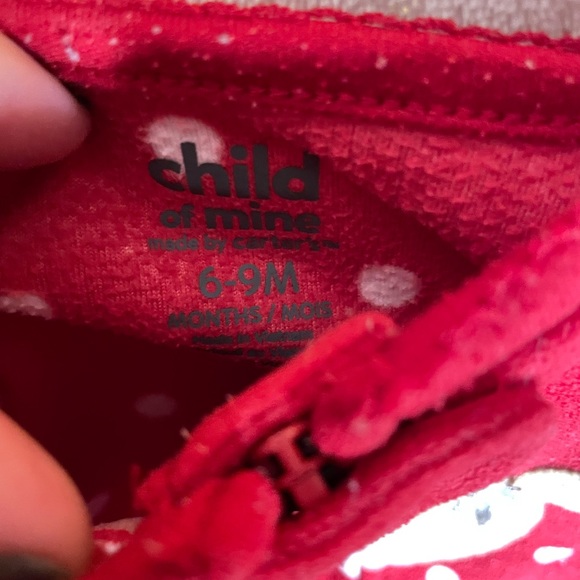 Carters Child of Mine 6-9 mo Christmas Pajamas Fleece - Picture 2 of 5